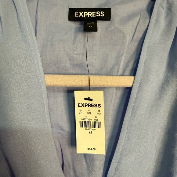 Express Light Blue‎ Ruffle Sleeveless Top NWT Size XS - Picture 3 of 4